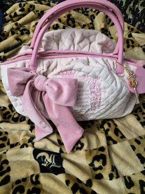 Brand New JUICY Pink Quilted Bow Satchel Handbag NWOT